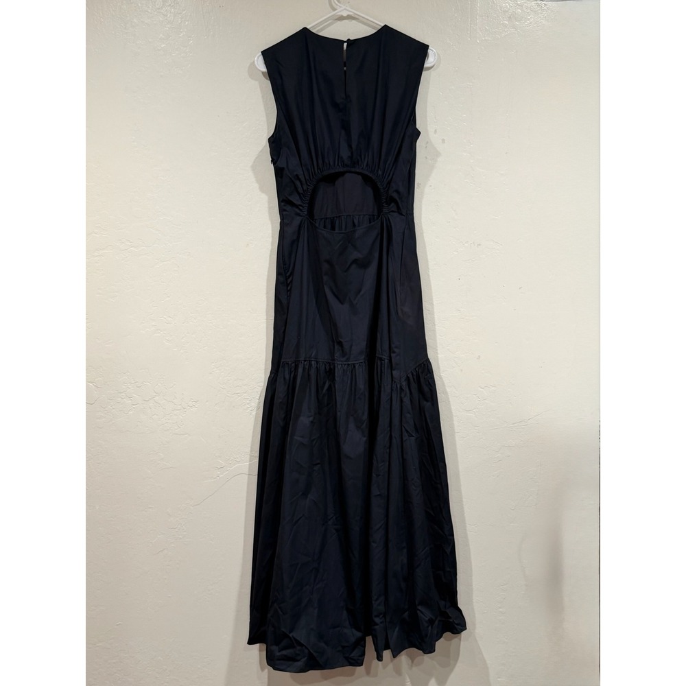 COS Navy Blue Cotton Cut-Out Tiered Maxi Dress Sleeveless US 10 11644258 - Picture 3 of 9